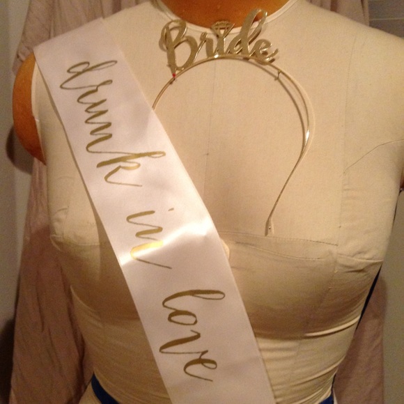 Accessories - Beyoncé Drunk in love Bachelorette sash & headband